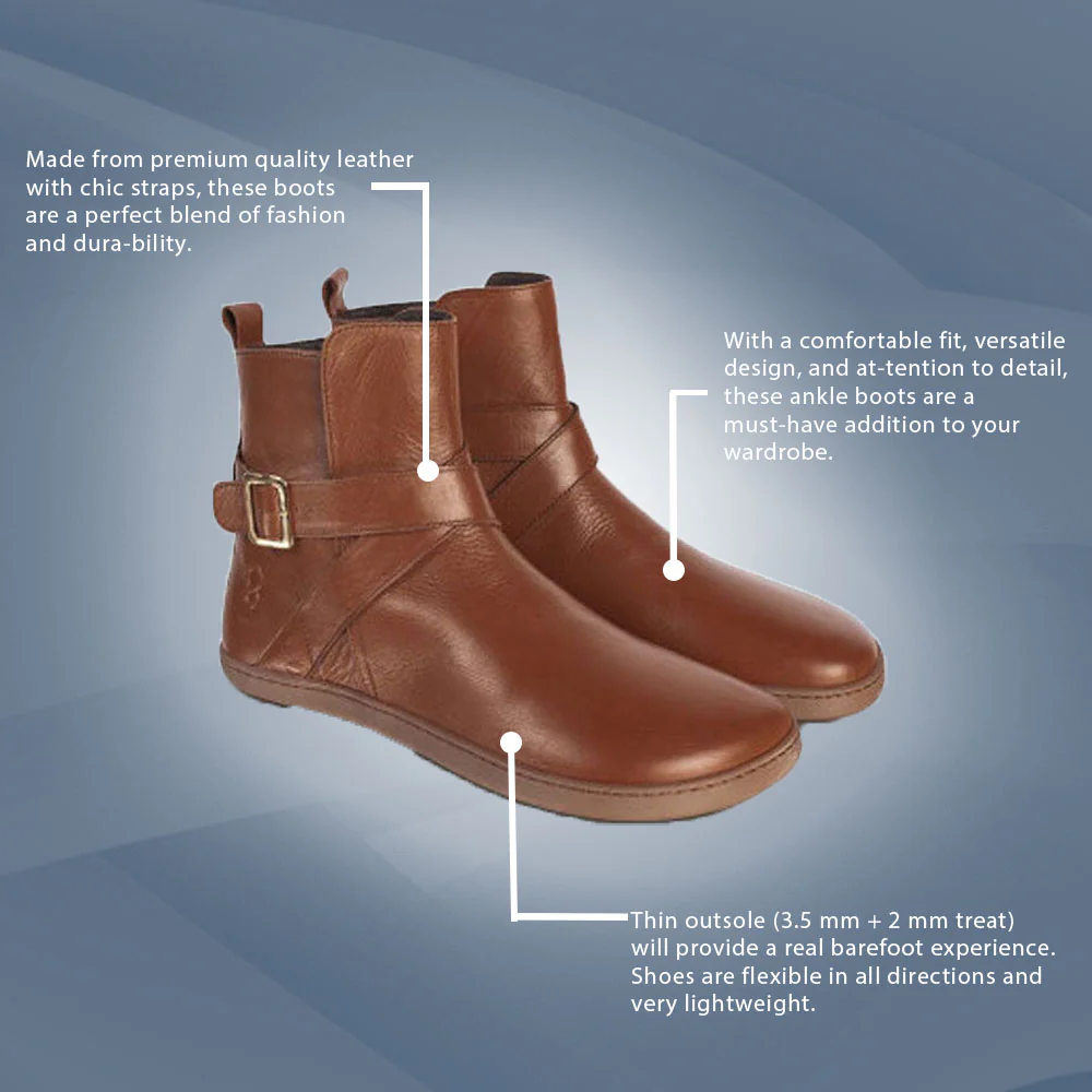 Shapen - DIVINE Barefoot Ankle Boots - Brown (Womens) - Image 6